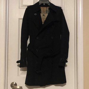 Burberry Women Trench Coat Jacket size 4 small blk